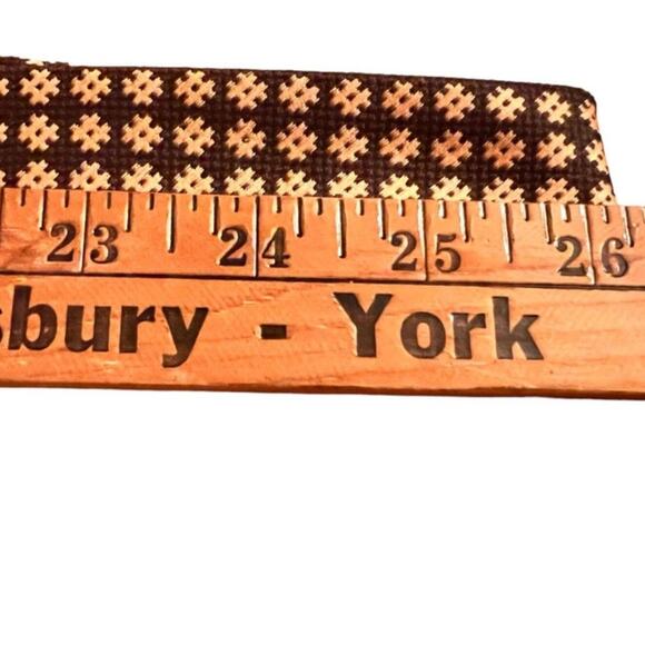 VTG 70s 80s Cranes Men's Shop Floral Cross Geometric Neck Tie Brown Yellow Retro - Picture 5 of 7